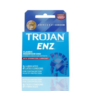 Trojan-ENZ Lubricated Condoms - 6-Pack Retail Bundle (3 Count Boxes)