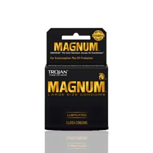 Trojan MAGNUM Large Size Condoms - 6-Pack Retail Bundle (3 Count Boxes)