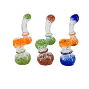 BUB-458 5.5" Dual-Colored Speckles Bubbler – Handcrafted Borosilicate Glass Water Pipe