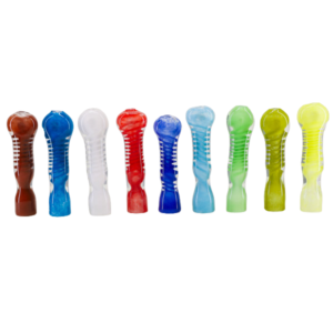 CHL-201 Twist Colored Chillum – 3" Hand-Blown Borosilicate Glass One-Hitter