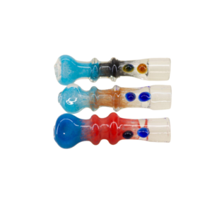 CHL-263 Dual Ring & Dot Chillum – 3" Hand-Blown Borosilicate Glass One-Hitter