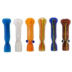 CHL-278 Triple Stripe Flat-Mouth Chillum – 3" Hand-Blown Borosilicate One-Hitter