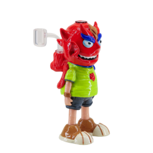 WTP-2425 Red Devil Water Pipe – 7.5" Hand-Painted 3D Sculpted Horror Glass