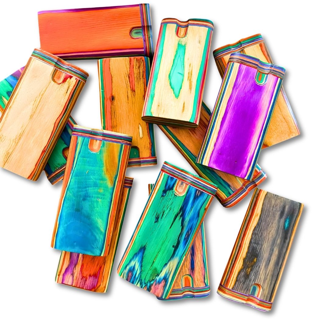 4 WOOD DUGOUTS LARGE MIXED COLORS-2
