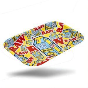 RAW Mini Metal Rolling Tray - 7" x 5" Portable Series