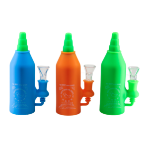 SIL-032 6.5" HOT SAUCE BOTTLE SILICONE WATER PIPE SKU 110494