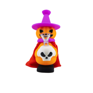 6" SILICONE PUMPKIN W/CAPE+HAT WATER PIPE SIL-123