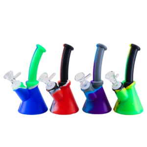 SIL-185 605" CURVED SILICONE WATER PIPE MIXED COLORS SKU 115638