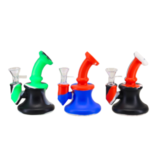 5" SILICONE BELL SWIRL WATER PIPE MIXED COLORS SIL-231