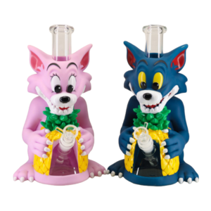 10.5" CAT & PINEAPPLE TOM CAT SILICONE WATER PIPE SIL-237