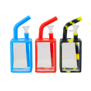 7.5" Juice Box Hybrid Water Pipe - Glass & Silicone Armor Series (SIL-242)