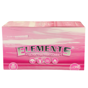 Elements Pink King Size Pre-Rolled Cones - 3-Pack (32 Count Retail Display)