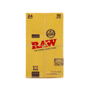RAW Classic 1 1/4 Rolling Papers - 24 Count Full Retail Display (50 Leaves Per Pack)